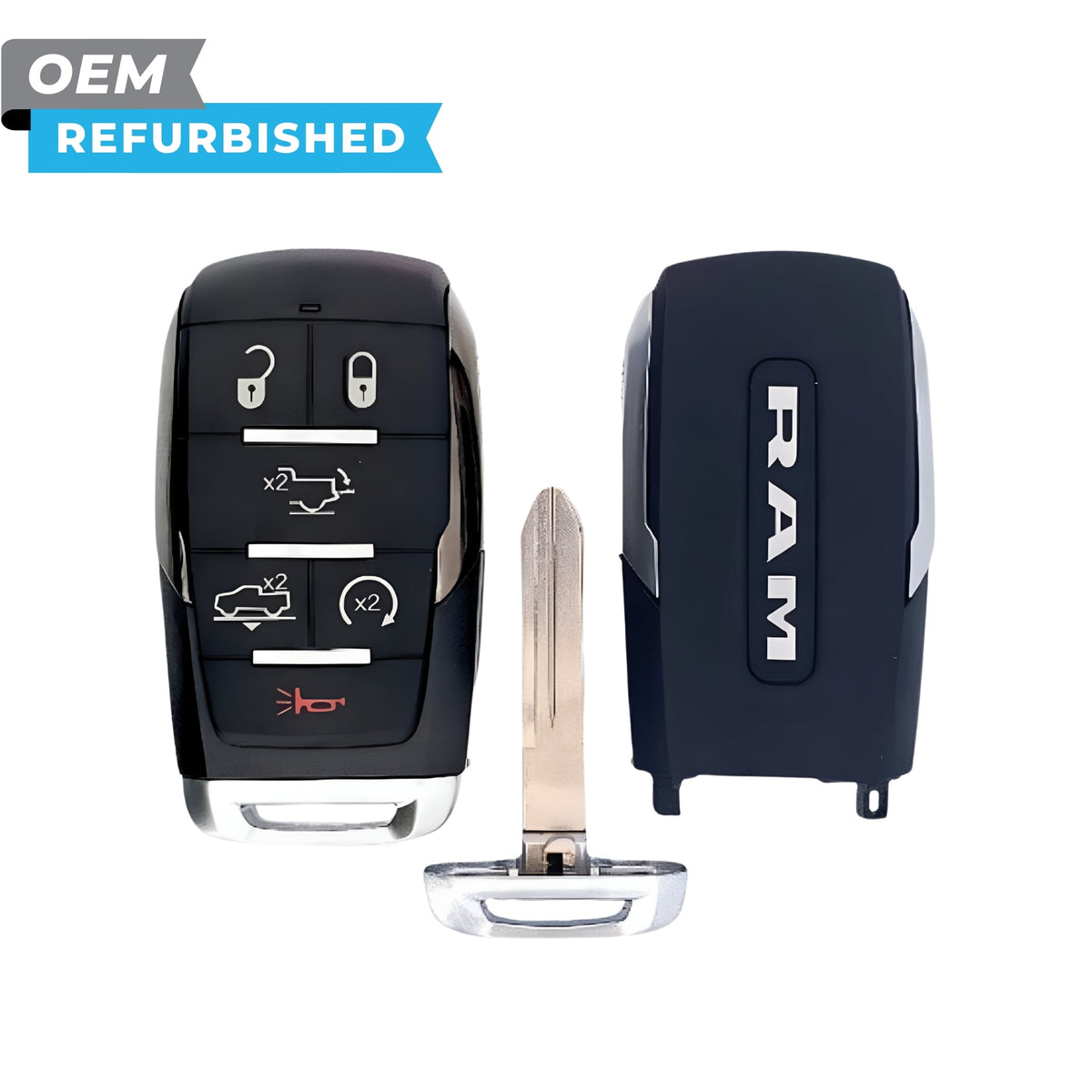 RAM Refurbished 2019-2024 1500 Smart Key 6B Air Suspension/Tailgate/Remote Start FCCID: OHT-4882056 PN 68291692AD - Royal Key Supply