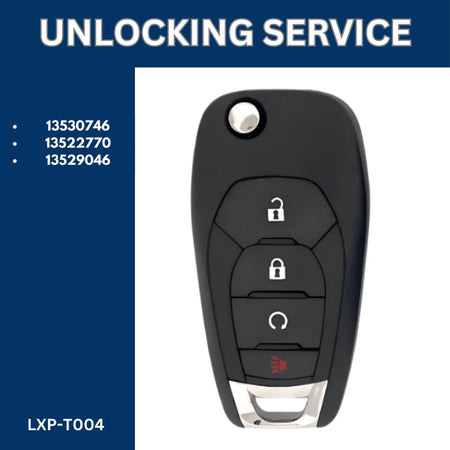 Smart Key Unlocking Service - For Chevrolet - FCCID: LXP - T004 - Royal Key Supply