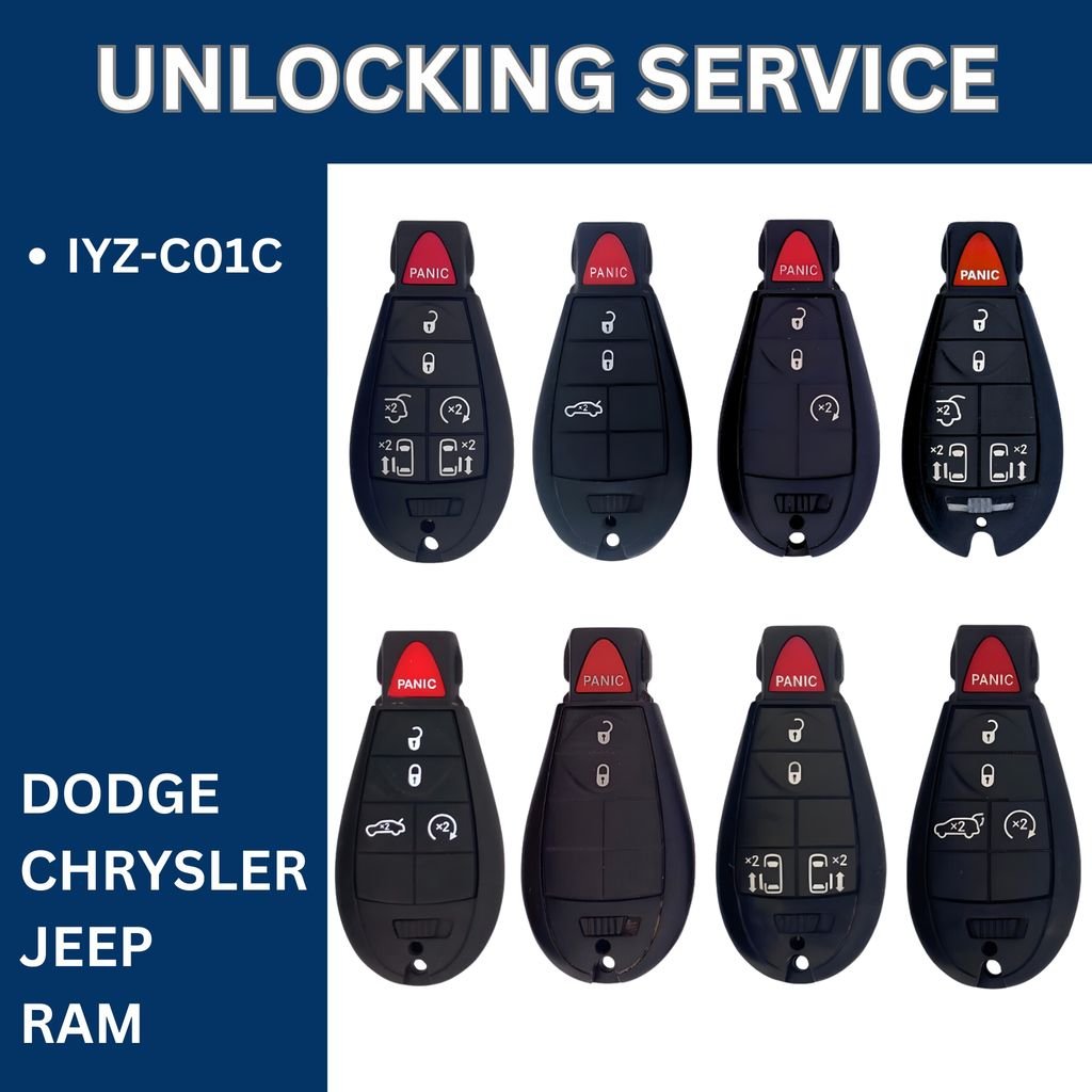 Smart Key Unlocking Service - For Chrysler, Jeep, Dodge, Ram - FCCID: IYZ - C01C - Royal Key Supply