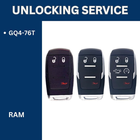 Smart Key Unlocking Service - For Ram - FCCID: GQ4 - 76T - Royal Key Supply