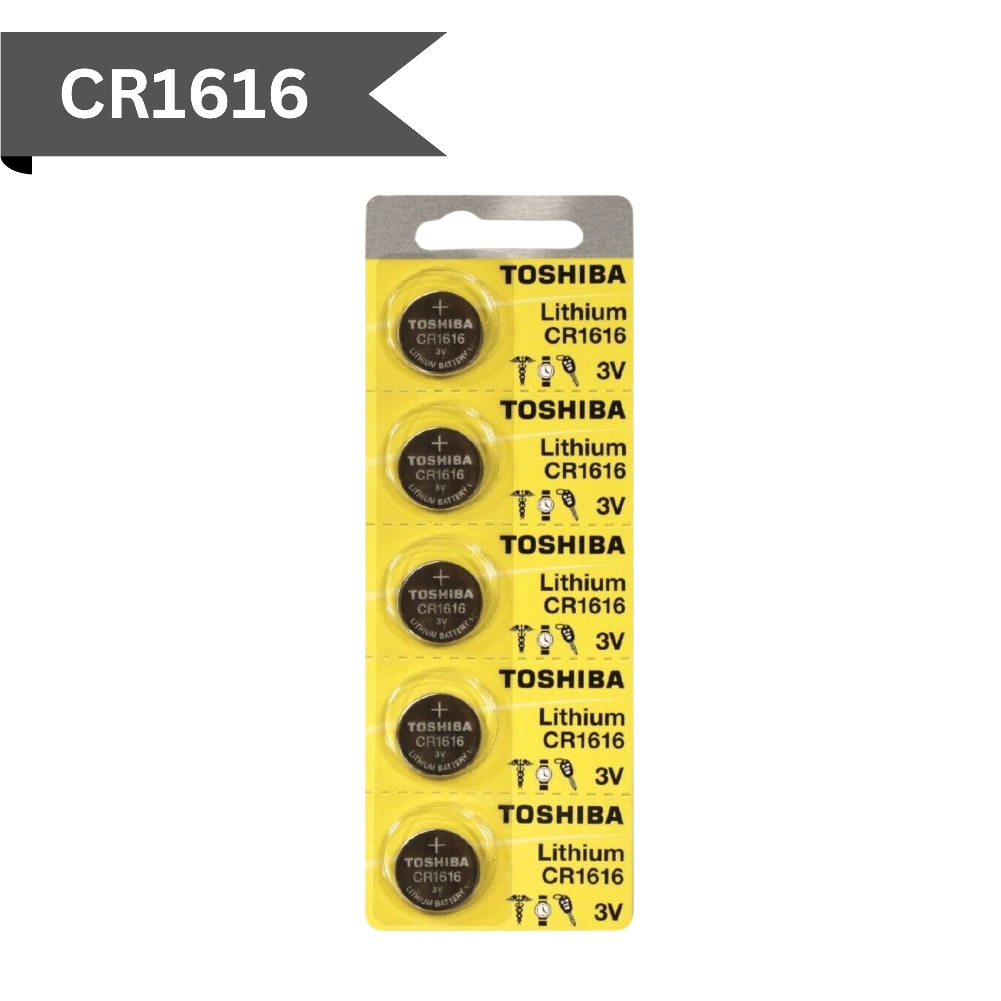 Toshiba - CR1616 - 3V Lithium Battery (5 - Pack) - Royal Key Supply