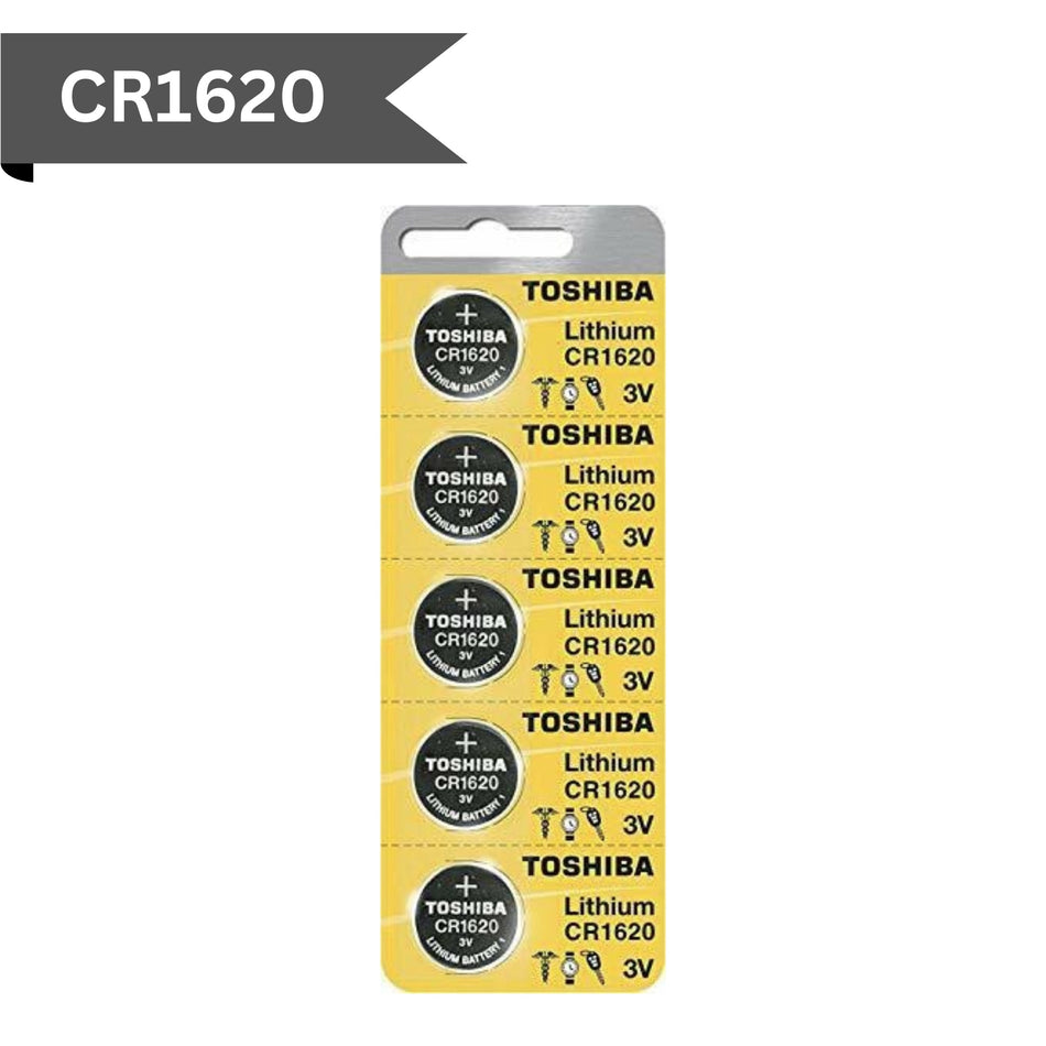 Toshiba - CR1620 - 3V Lithium Battery (5 - Pack) - Royal Key Supply