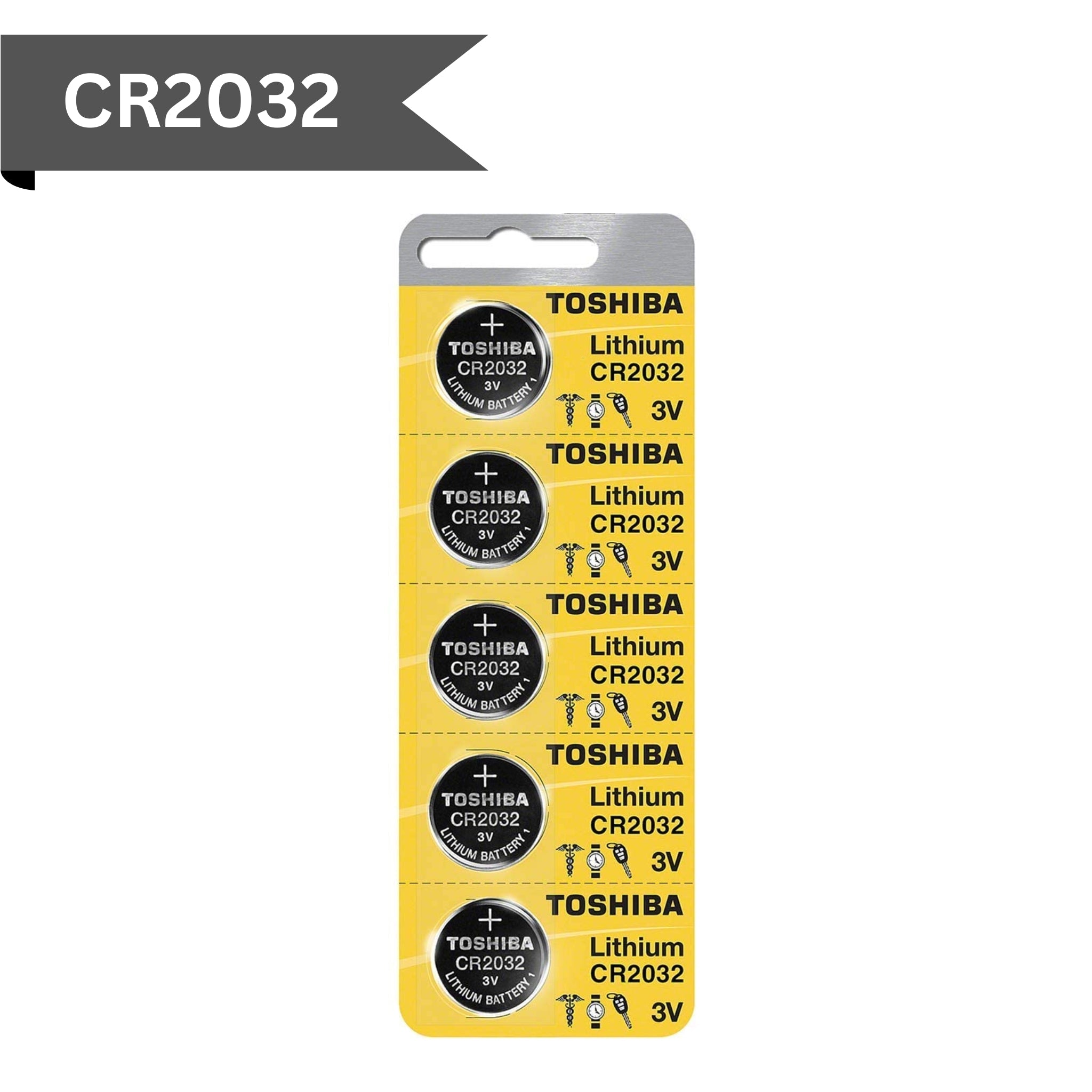 Toshiba - CR2032 - 3V Lithium Battery (5 - Pack) - Royal Key Supply