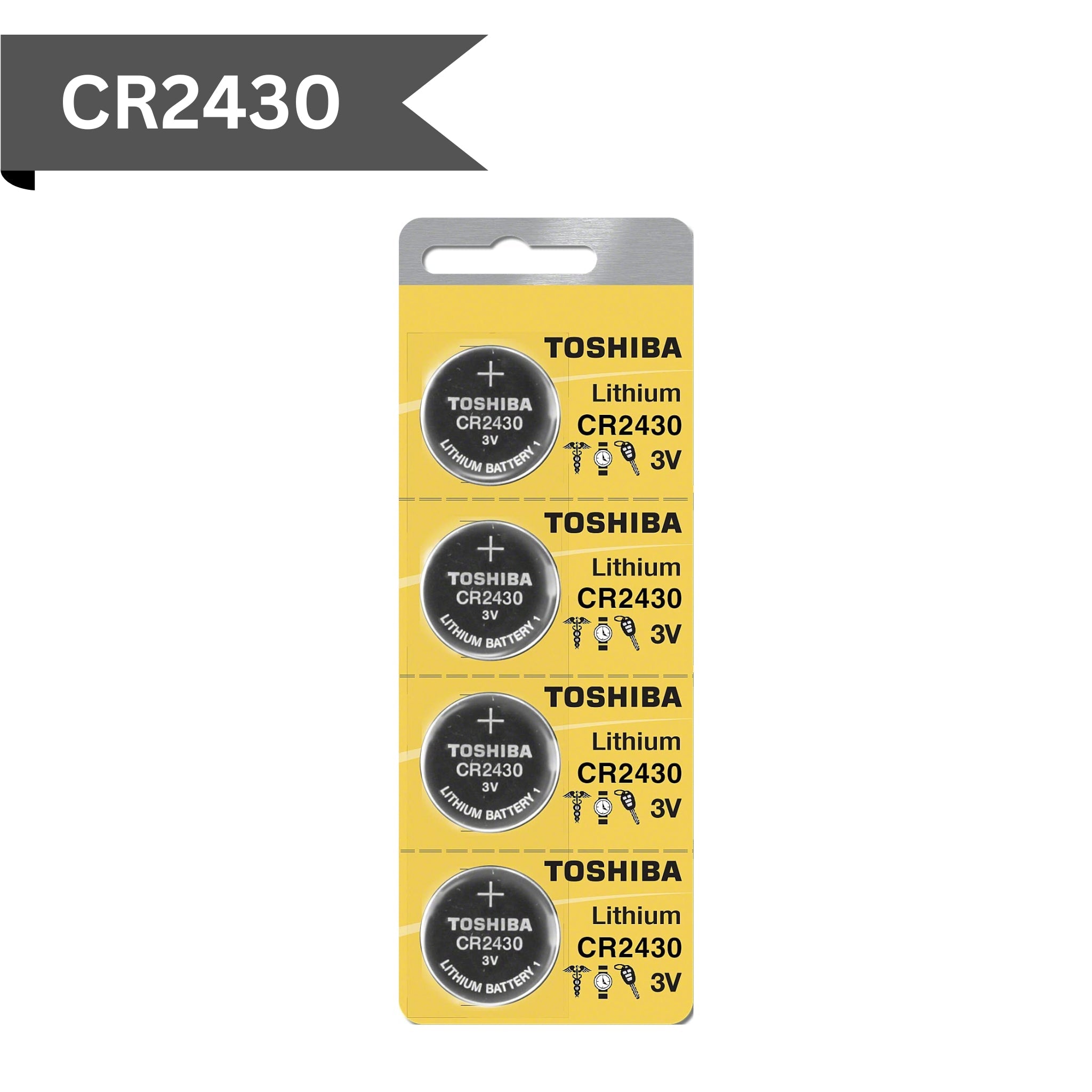 Toshiba - CR2430 - 3V Lithium Battery (4 - Pack) - Royal Key Supply