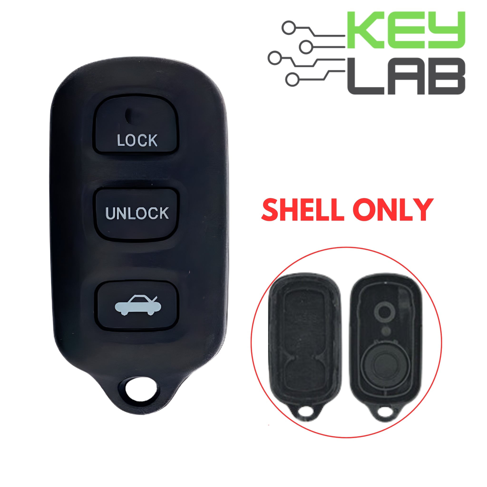 Toyota 1998 - 2004 Keyless Entry Remote SHELL for HYQ12BAN - Royal Key Supply