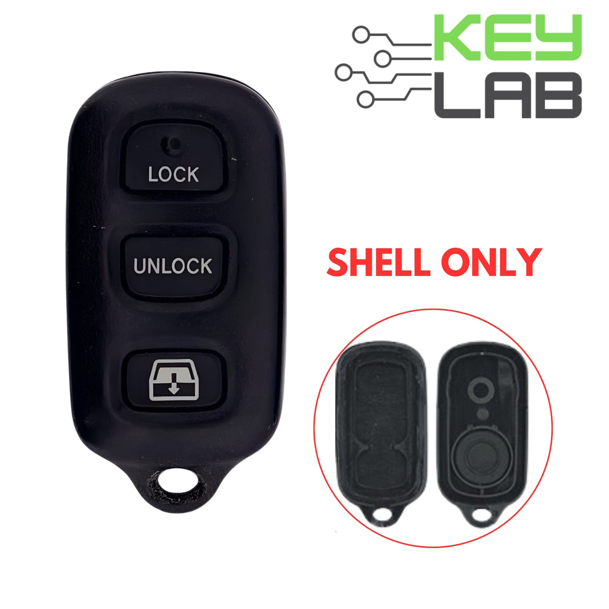 Toyota 1998 - 2008 Keyless Entry Remote SHELL for HYQ12BBX HYQ12BAN - Royal Key Supply