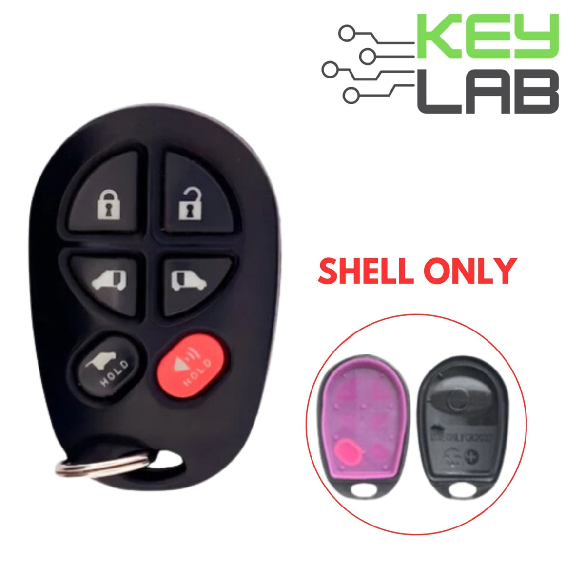 Toyota 2004 - 2019 Keyless Entry Remote SHELL for GQ43VT20T 6B - Royal Key Supply