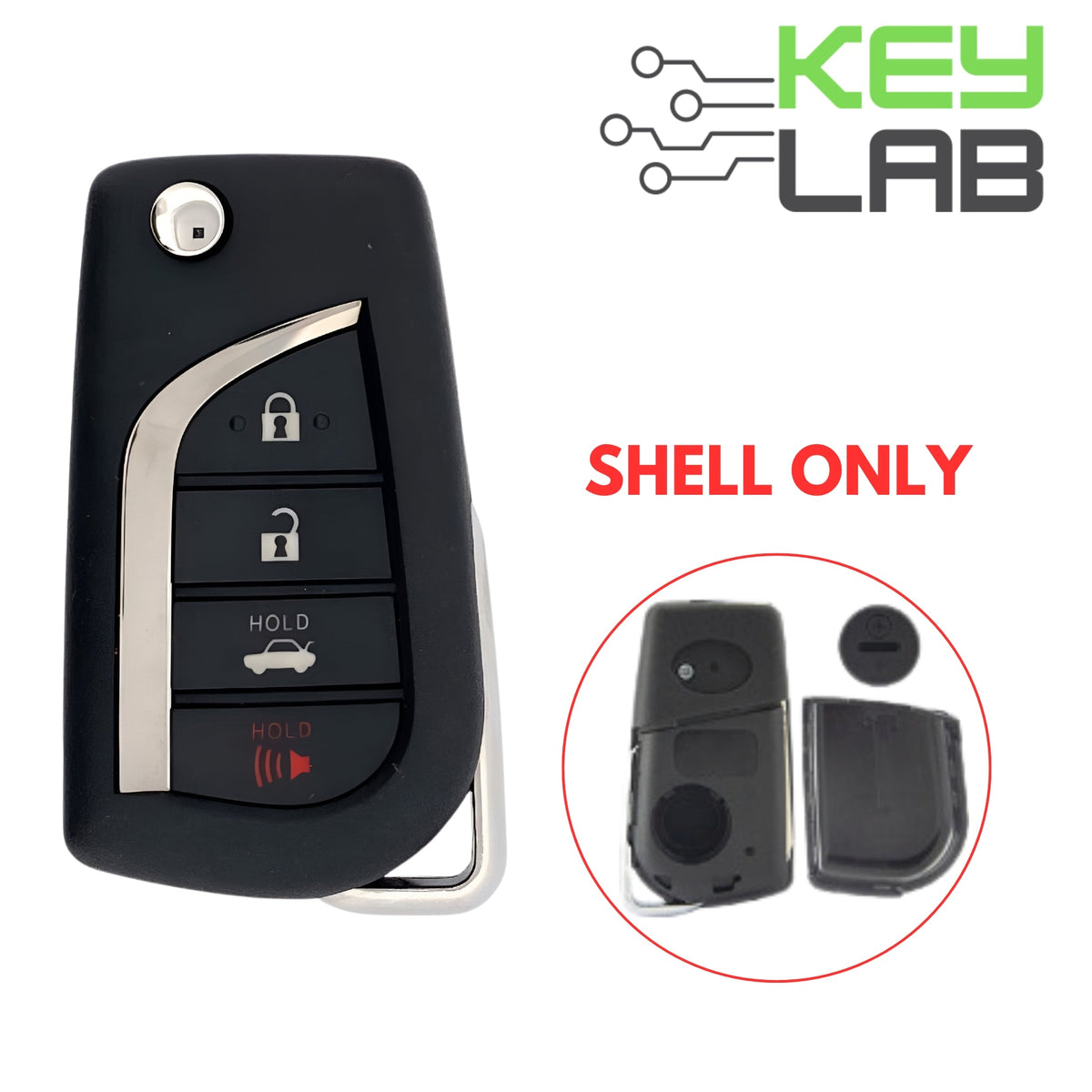 Toyota 2012 - 2014 Remote Key SHELL for HYQ12BFB - Royal Key Supply