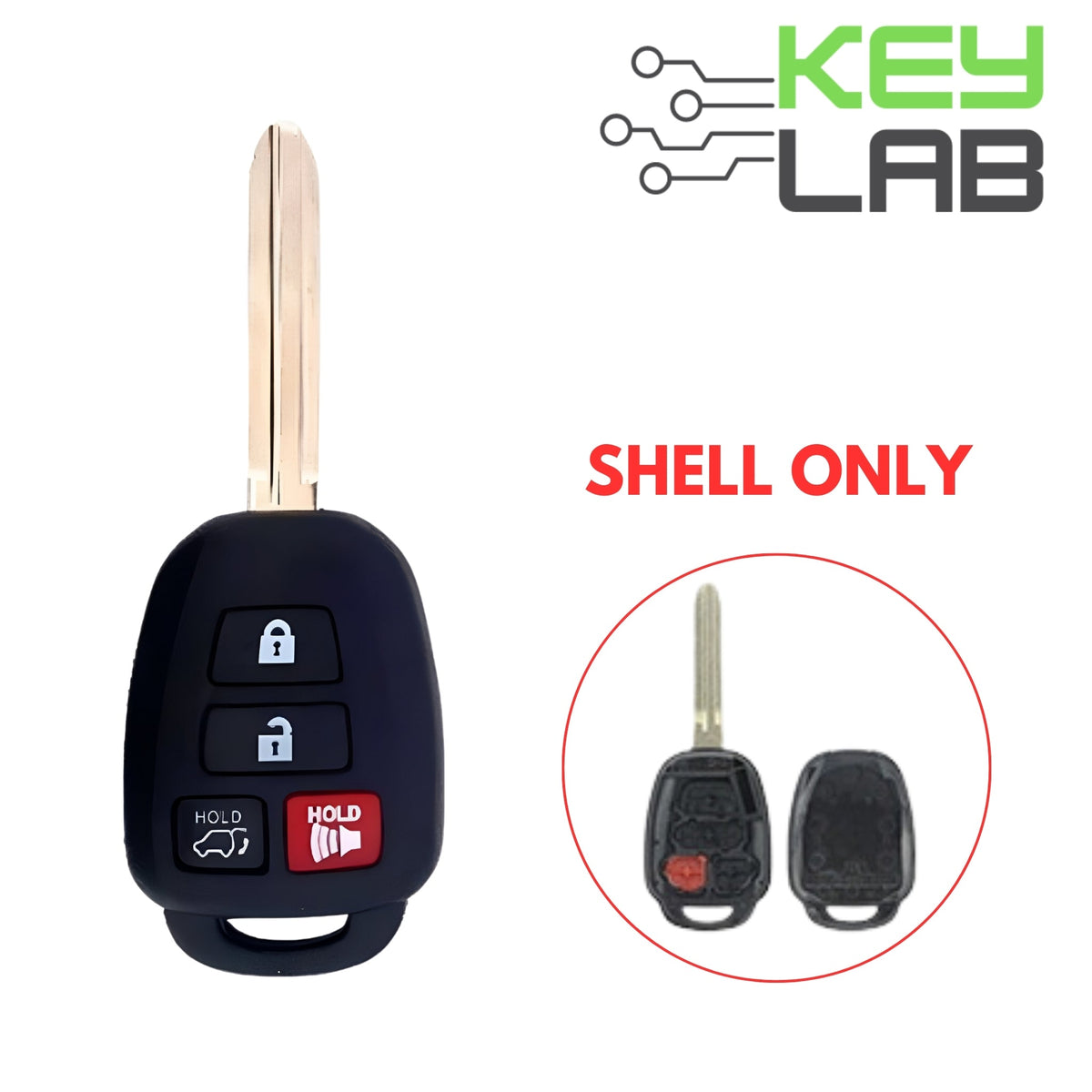 Toyota 2013 - 2019 Remote Head Key 4B SHELL for GQ4 - 52T - Royal Key Supply