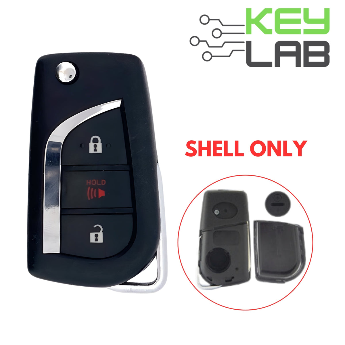 Toyota 2017 - 2018 Remote Flip Key SHELL for HYQ12BFB - Royal Key Supply