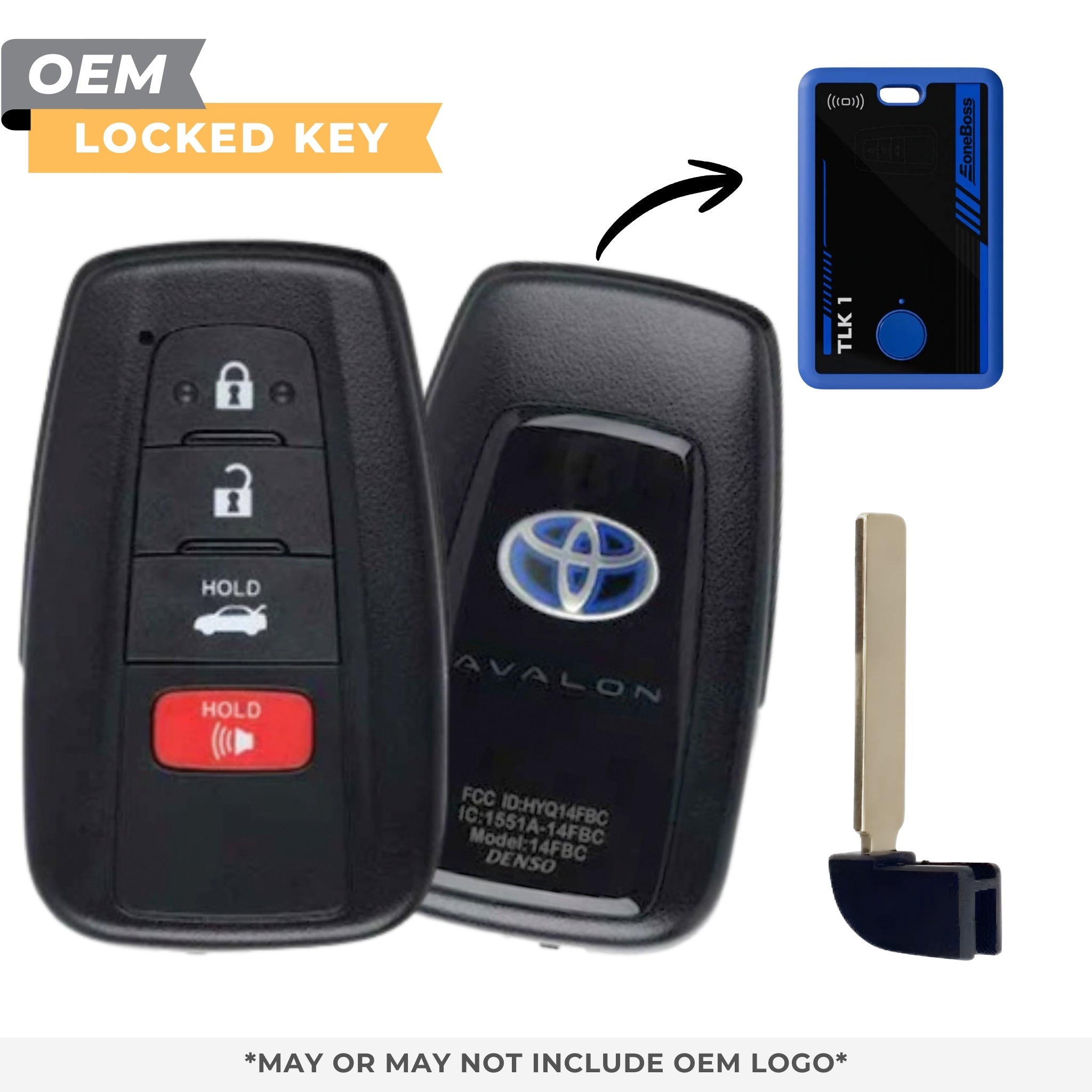 Toyota Locked OEM 2020-2022 Avalon Hybrid, Smart Key 4B Trunk FCCID: HYQ14FBC-0351 PN 8990H-07080 - Royal Key Supply