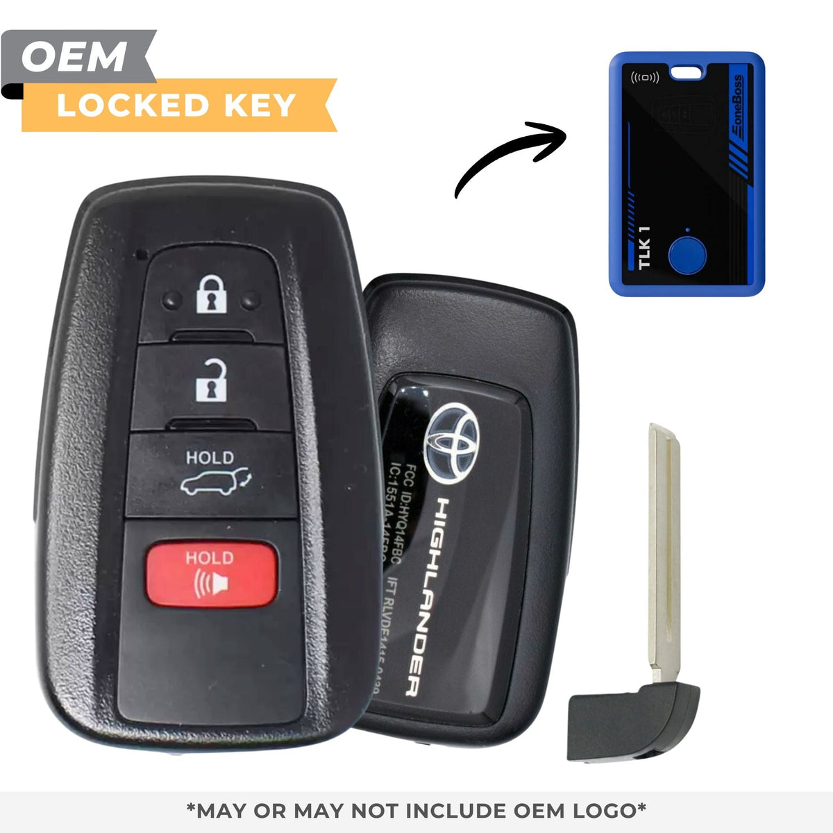 Toyota Locked OEM 2020 - 2022 Highlander Smart Key 4B Hatch FCCID: HYQ14FBC (0351) PN 8990H - 0E020 - Royal Key Supply