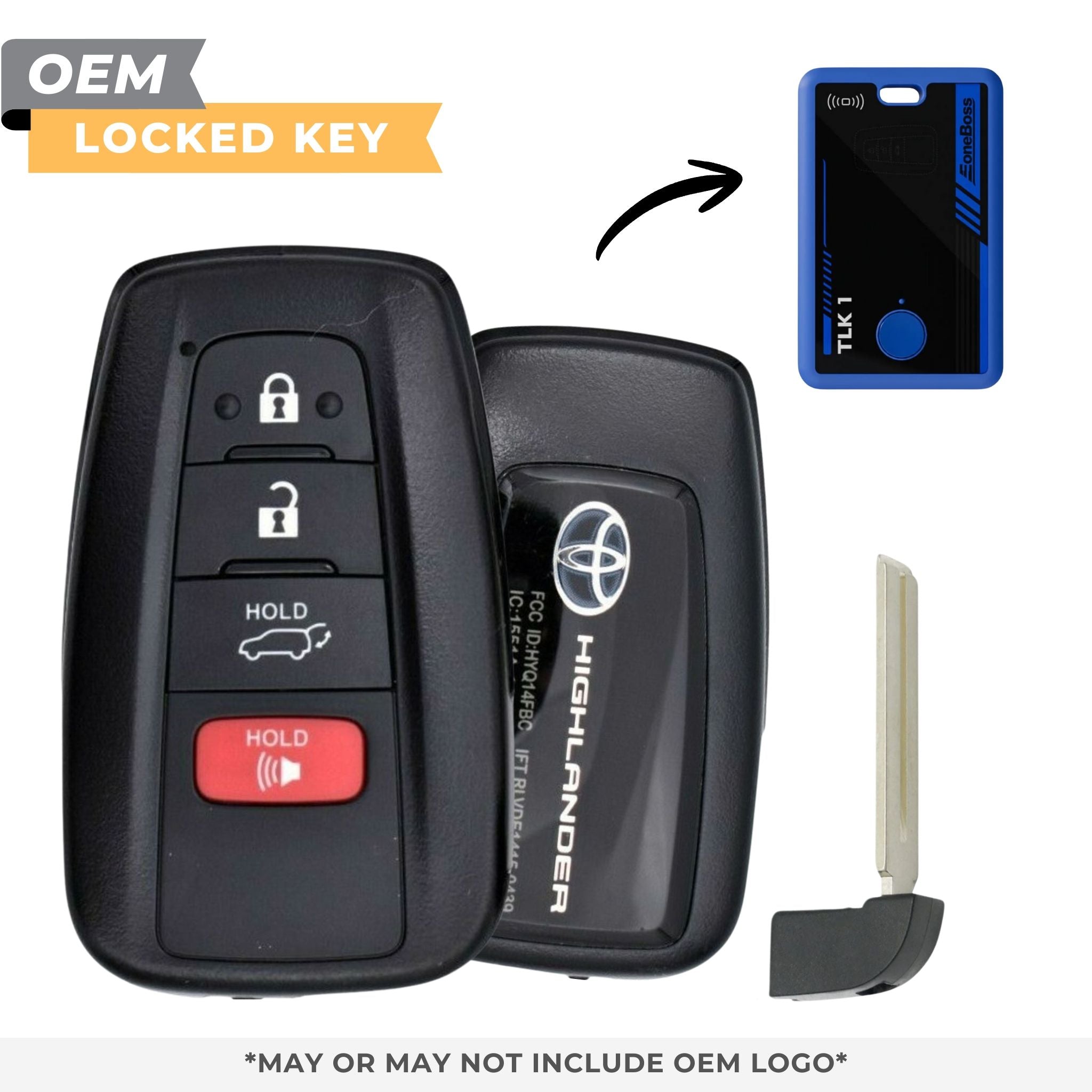 Toyota Locked OEM 2021 - 2023 Highlander, Smart Key 4B Hatch FCCID: HYQ14FLA PN 8990H - 0E370 - Royal Key Supply
