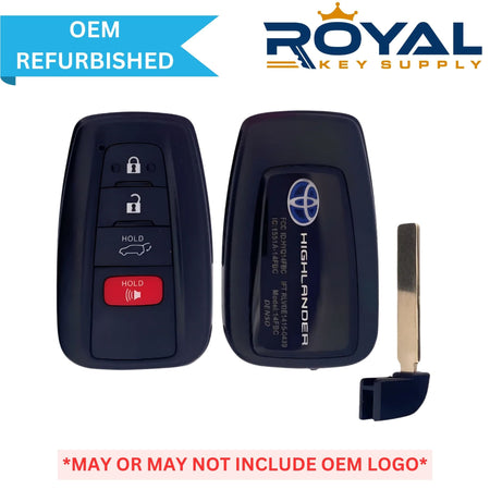 Toyota New Refurbished OEM 2020 - 2022 Highlander (Blue Hybrid Logo) Smart Key 4B Hatch FCCID: HYQ14FBC - 0351 PN# 8990H - 0E030 - Royal Key Supply