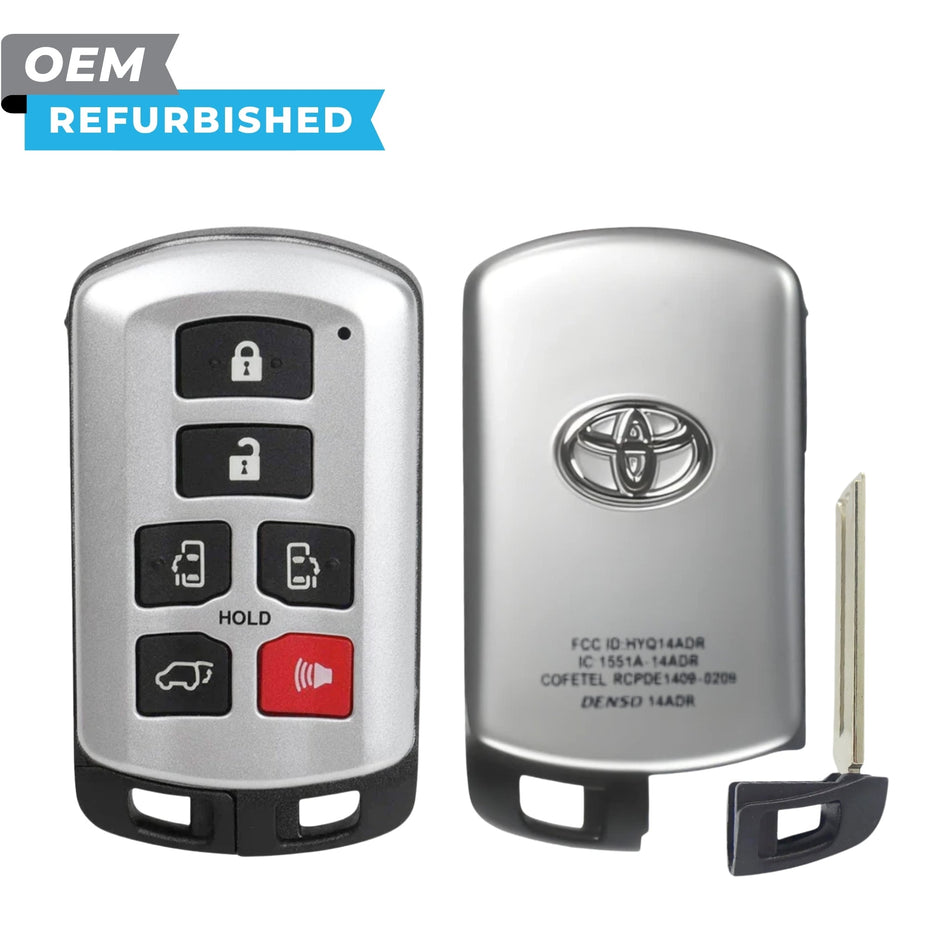 Toyota Refurbished 2011-2020 Sienna, Smart Key 6B Hatch/Power Doors FCCID: HYQ14ADR PN 89904-08010 - Royal Key Supply
