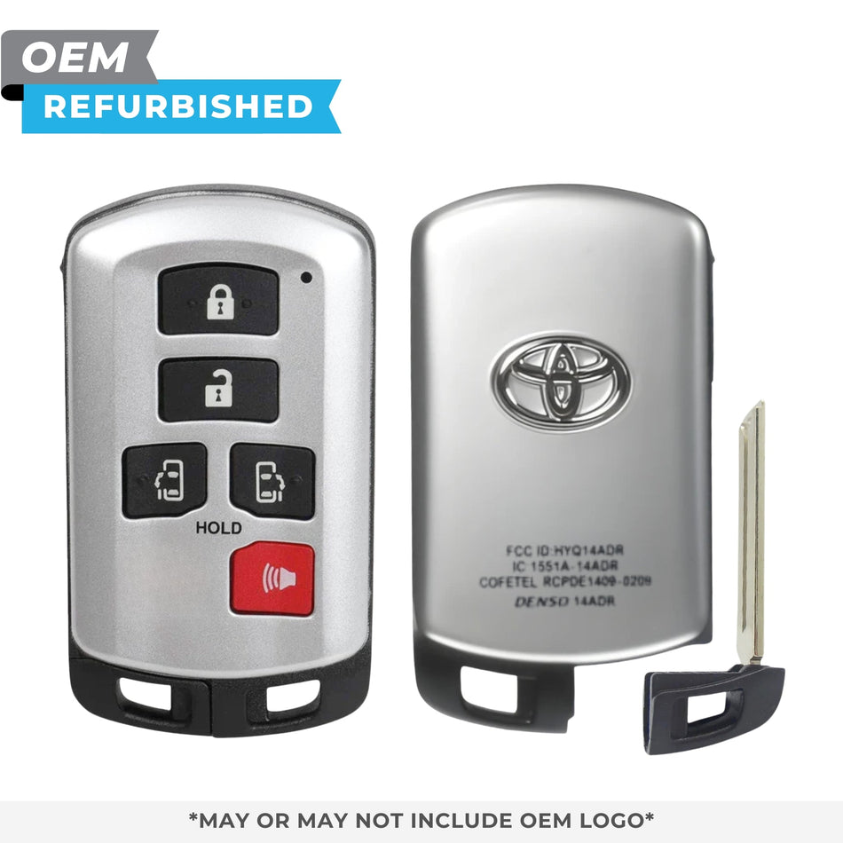 Toyota Refurbished 2017 - 2020 Sienna, Smart Key 5B L Sliding Door/R Sliding Door FCCID: HYQ14ADR PN 89904 - 08040 - Royal Key Supply
