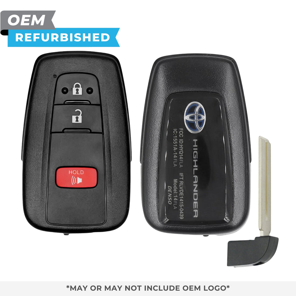 Toyota Refurbished OEM 2021 - 2023 Highlander Smart Key 3B FCCID: HYQ14FLA PN 8990H - 0E360 - Royal Key Supply