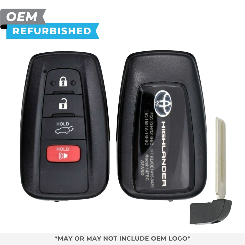 Toyota Refurbished OEM 2021 - 2023 Highlander, Smart Key 4B Hatch FCCID: HYQ14FLA PN 8990H - 0E370 - Royal Key Supply