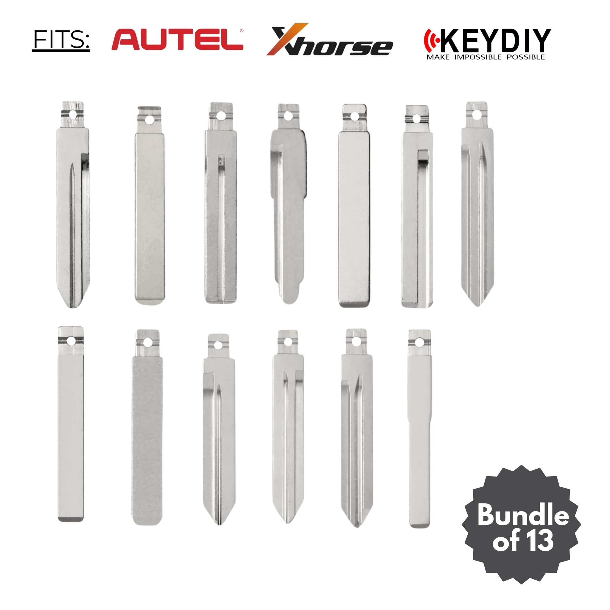 Pvc Key Blade Universal Smart Key Blades for Autel iKey (Bundle of 13) – Royal Key Supply