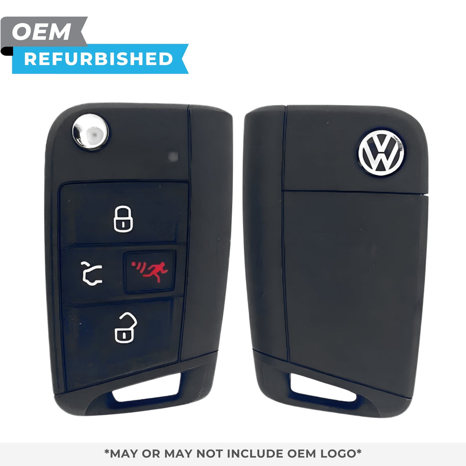 Volkswagen Refurbished OEM 2018 - 2020 Atlas, Jetta, Golf Remote Flip Key HU162 - T (w/ Comfort Access) 4B Trunk FCCID: NBGFS125C1 PN 5G6 959 752 BM - Royal Key Supply