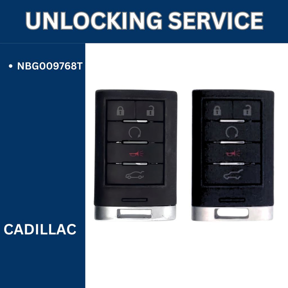 Smart Key Unlocking Service - For Cadillac - FCCID: NBG009768T 5B only Hatch/Trunk - Royal Key Supply