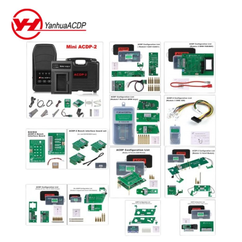 Yanhua - ACDP 2 IMMO Locksmith Package with Module (1/2/3/7/9/10/12/20/24/29) For BMW/Land Rover/Porsche/Volvo/Audi - Royal Key Supply